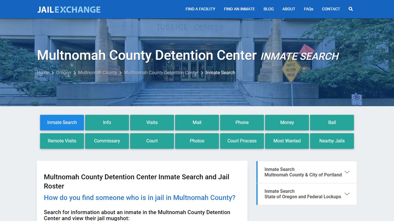 Multnomah County Detention Center Inmate Search - Jail Exchange